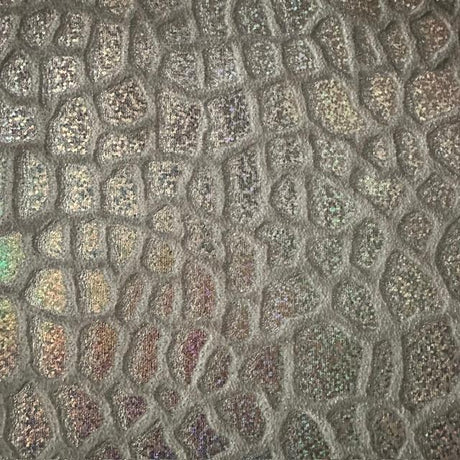 Velvet Hologram Embossed Giraffe Print Fabric
