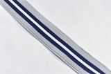 Sports Elastic Trim Gray Navy Blue 1 Inch