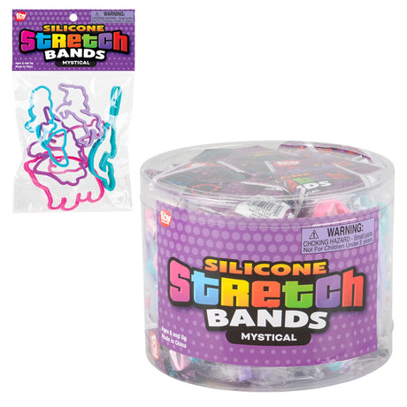 Mystical Silicone Stretch Bands (144 Pc Can)