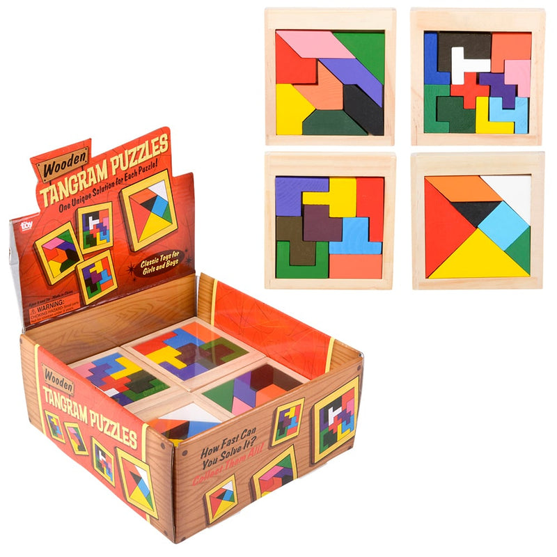 Wooden Tangram Puzzles (24 Pc Display)