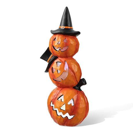 14.25-Inches Glitzhome Tabletop Lighted Jack-o-lantern Door decoration with Pumpkin stand