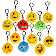 Plush Emoticon Backpack Clip (24 Pack)