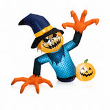 5FT Green Plaid Pumpkin Ghost Halloween Inflatable Decor