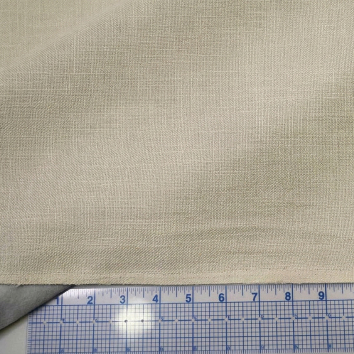 Upholstery Weight Poly Linen Fabric - Ivory, Taupe, Non Woven Backing, 60" Width (1 Yard)