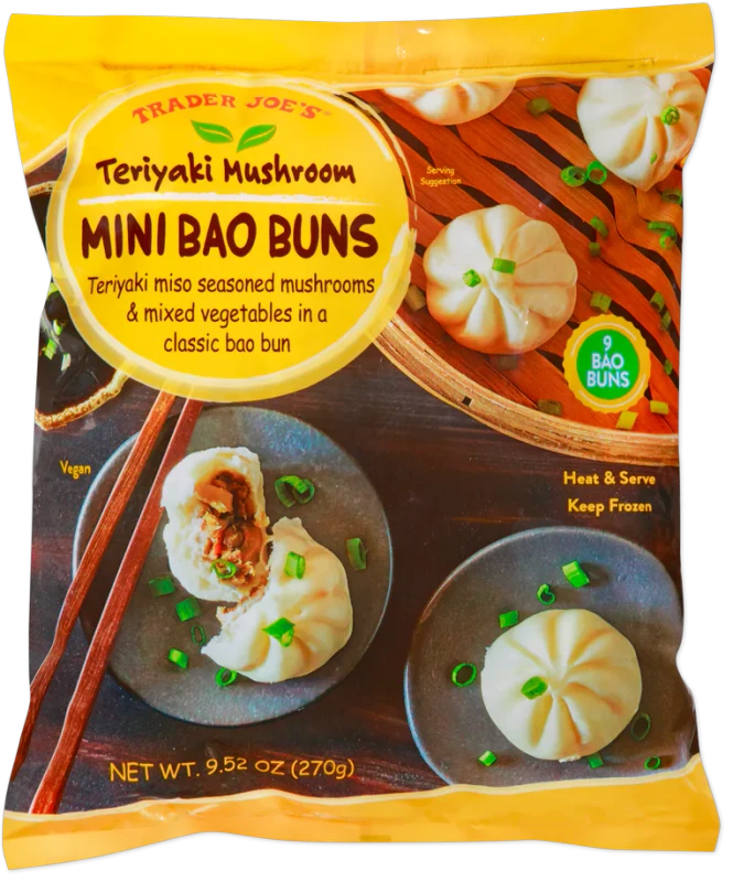 Teriyaki Mushroom Mini Bao Buns Savory Vegan Snack 9.52 Oz