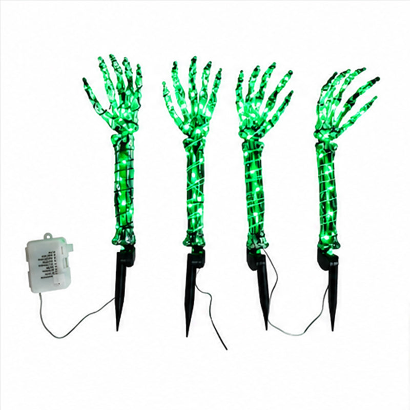 Green Light Ghost Hands Halloween Decor 2 Pair Set