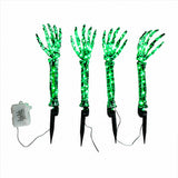 Green Light Ghost Hands Halloween Decor 2 Pair Set