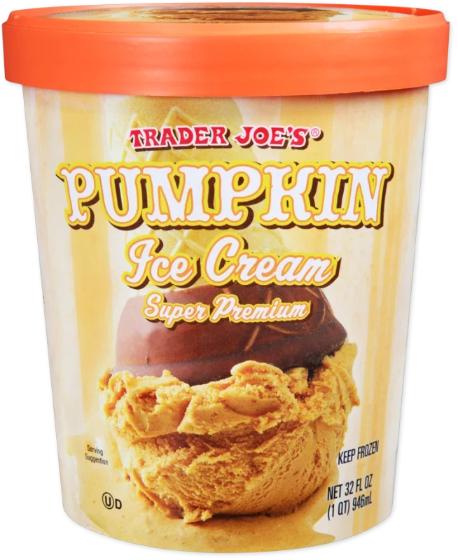 Pumpkin Ice Cream Creamy Spiced Autumn Dessert Frozen Treat 1 Qt