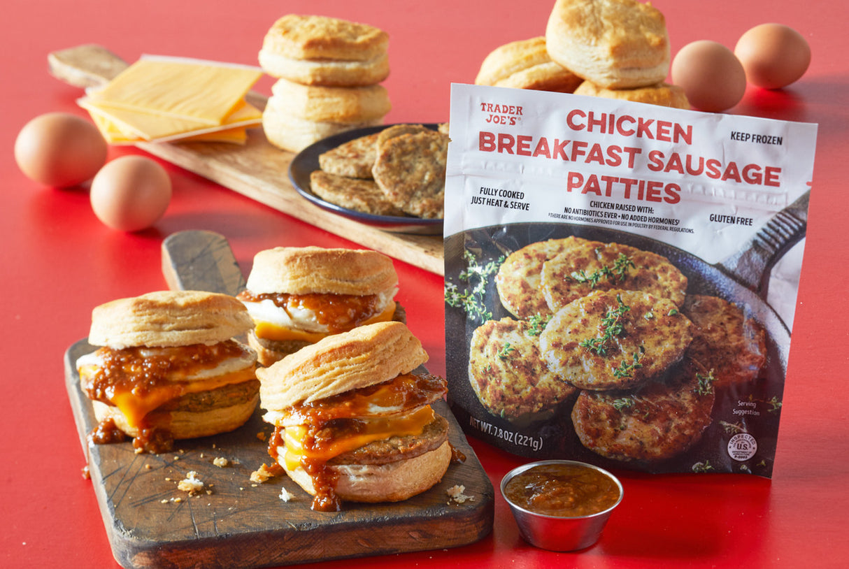 Chicken Breakfast Sausage Patties Fully Cooked Frozen Sausage 7.8 Oz