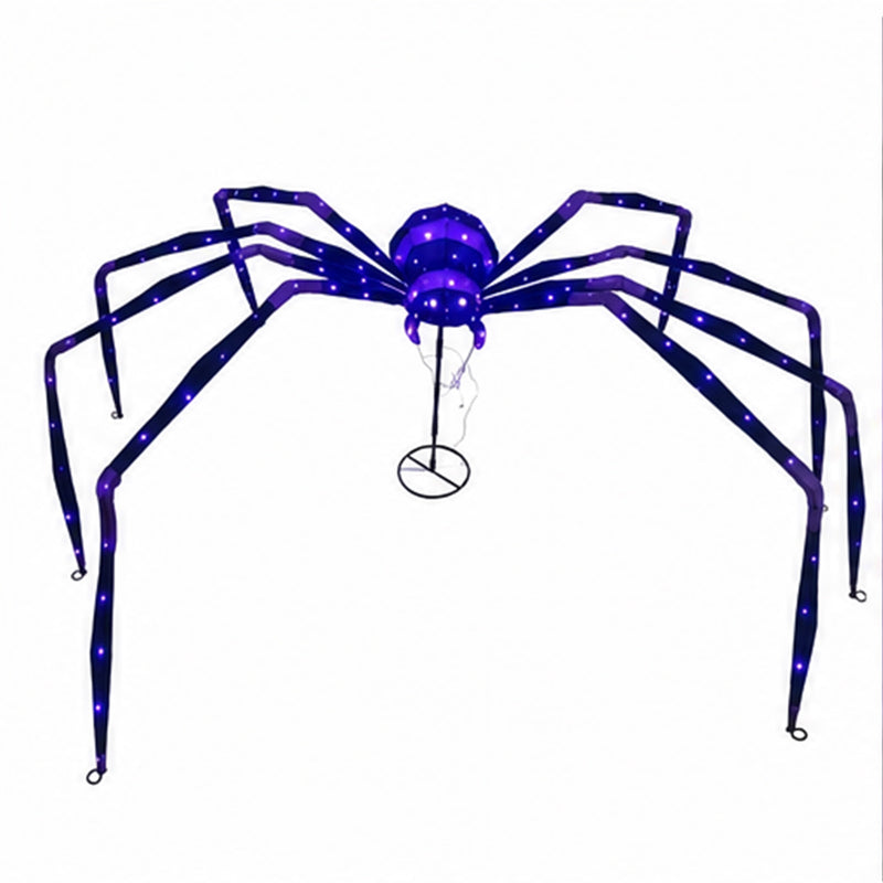 128 Inch Purple Plush Spider Halloween Decor UV Light