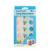 Beach Edible Cake Cupcake Topper Sugars 15 Count