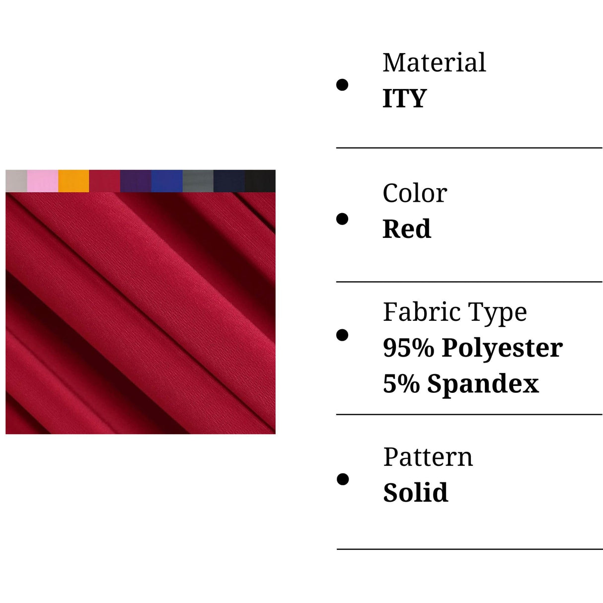 Red ITY Polyester Spandex Knit Fabric