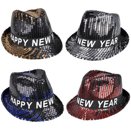 Happy New Year Sequin Fedora (1 DZ)