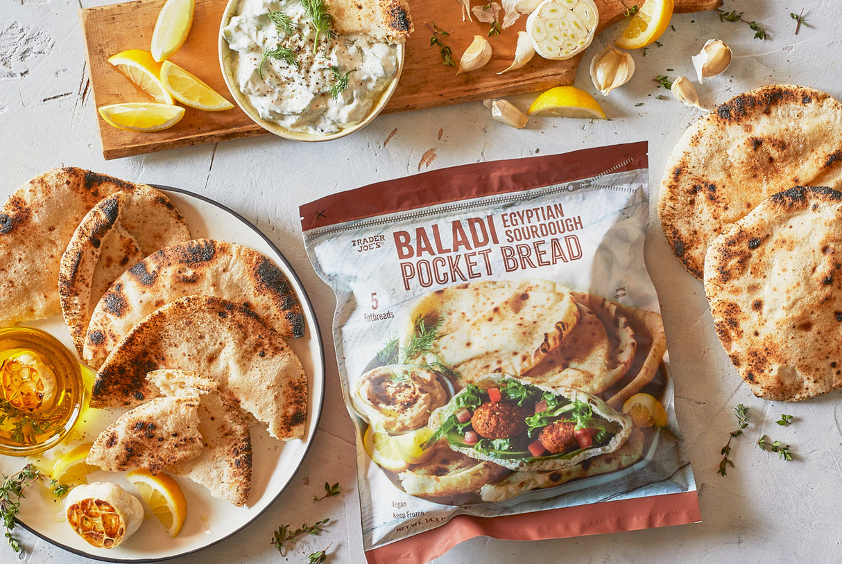 Baladi Egyptian Sourdough Pocket Bread Frozen Flatbread 14.1 Oz