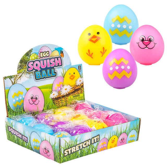 Gummi Easter Egg Squeeze Toy (12 Pc Display)