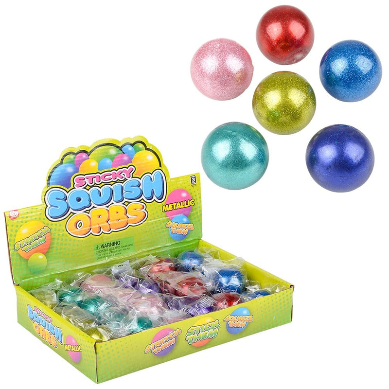 Squish Sticky Metallic Orbs (24 Display)