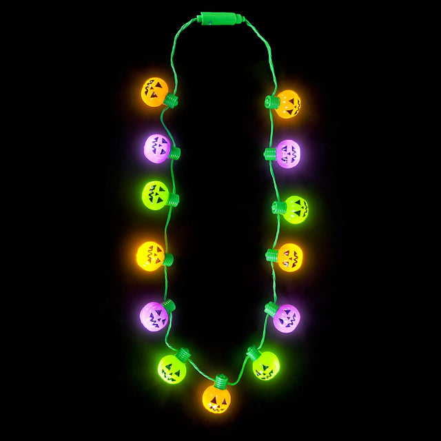 Light Up Jack O Lantern Necklace 25"