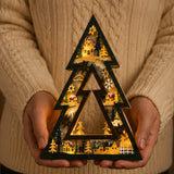Lighted Christmas LED Decor MDF Holiday Table Accent