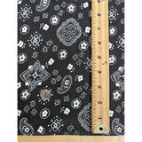 Bandana Poly Cotton Fabric - Paisley Bandana Print, Black, Red, Pink, Royal Blue, Yellow, 59/60" Width (1 Yard)