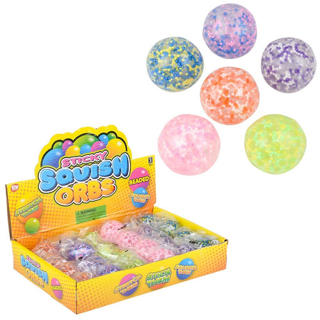 Squish Sticky Beaded Orbs (24 Pc Display)