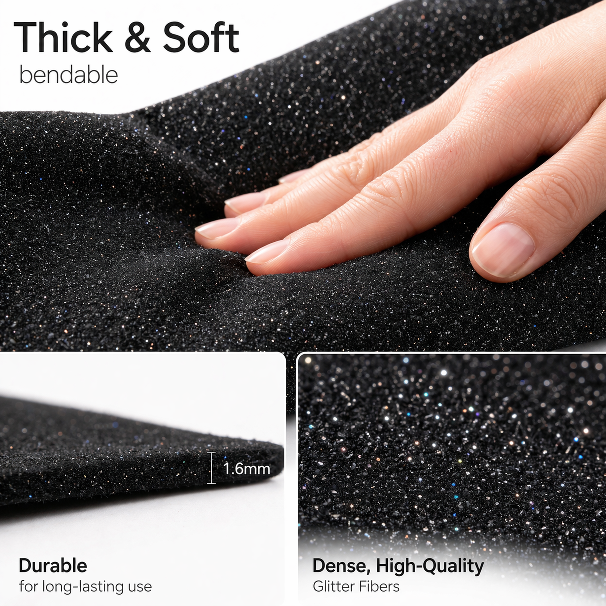 Glitter Felt Fabric 60 Inch Wide Sparkle Finish