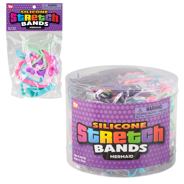 Mermaid Silicone Stretch Bands (144 PC Canister)