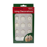 Snowflake Edible Cake Toppers 15 Pack Christmas Cupcake Decorations