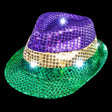 Mardi Gras Light-Up LED Fedora