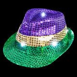 Mardi Gras Light-Up LED Fedora