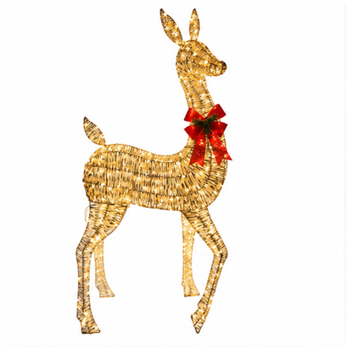 89" Lighted Wicker Doe Outdoor Christmas Decoration