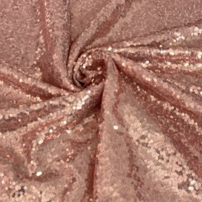 Stretch Sequin on Mesh Rose Gold