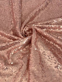 Stretch Sequin on Mesh Rose Gold