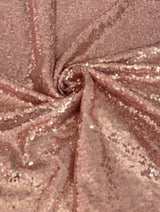 Stretch Sequin on Mesh Rose Gold