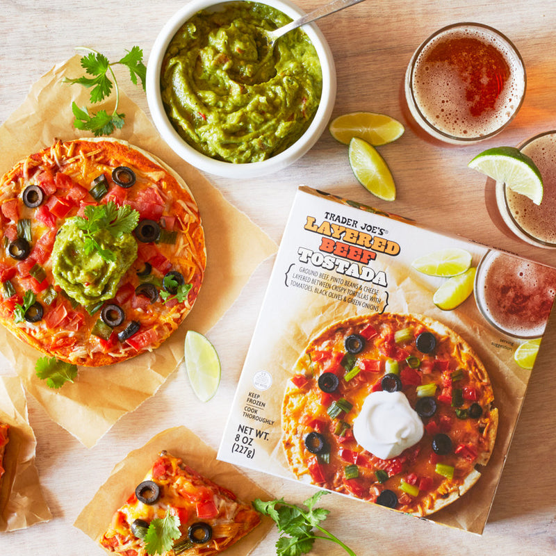 Layered Beef Tostada Frozen Mexican Style Crunchy Meal 8 Oz