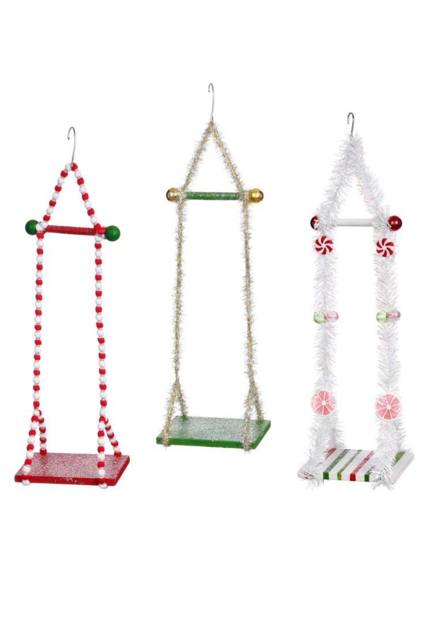6x18" Single Elf Swing, Small - Assortment of 3 - Mark Roberts