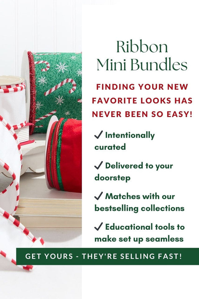 North Pole Party Ribbon Mini Bundle Christmas Tree Decorating Ribbon Kit with Designer Tutorial