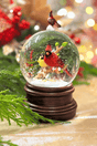 8" Penguin or Cardinal Snow Globe