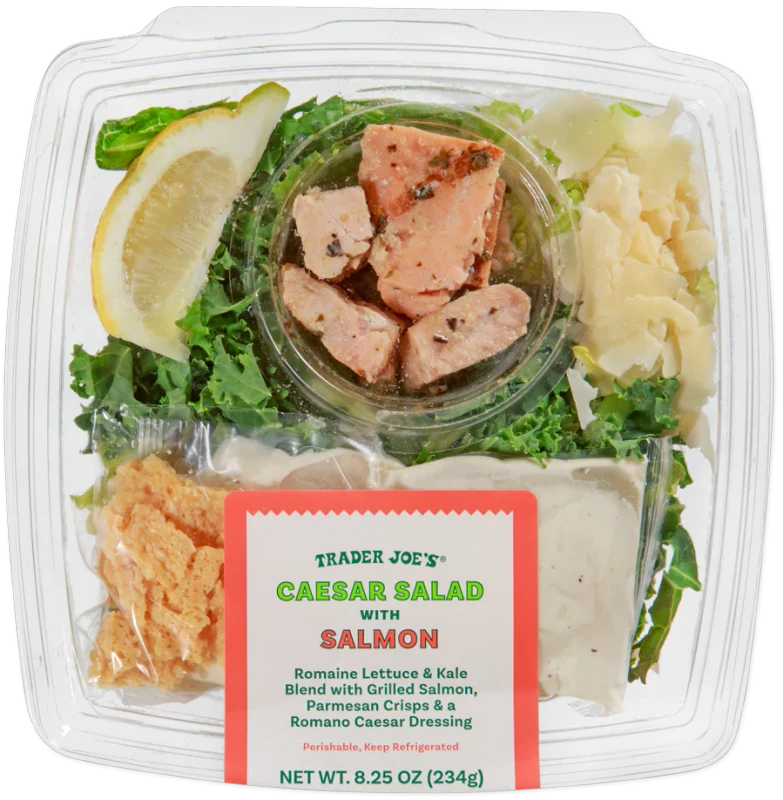 Caesar Salad with Salmon – Kale, Romaine & Parmesan Crisps
