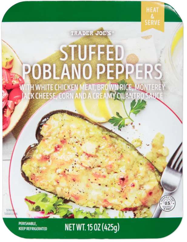 Stuffed Poblano Peppers – Chicken, Rice & Monterey Jack