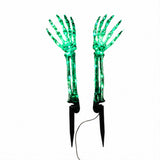 Green Light Ghost Hands Halloween Decor 1 Pair Set