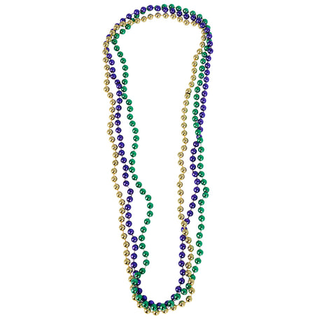 Mardi Gras Beads 33" 7 mm Purple/Green/Gold (1 DZ)
