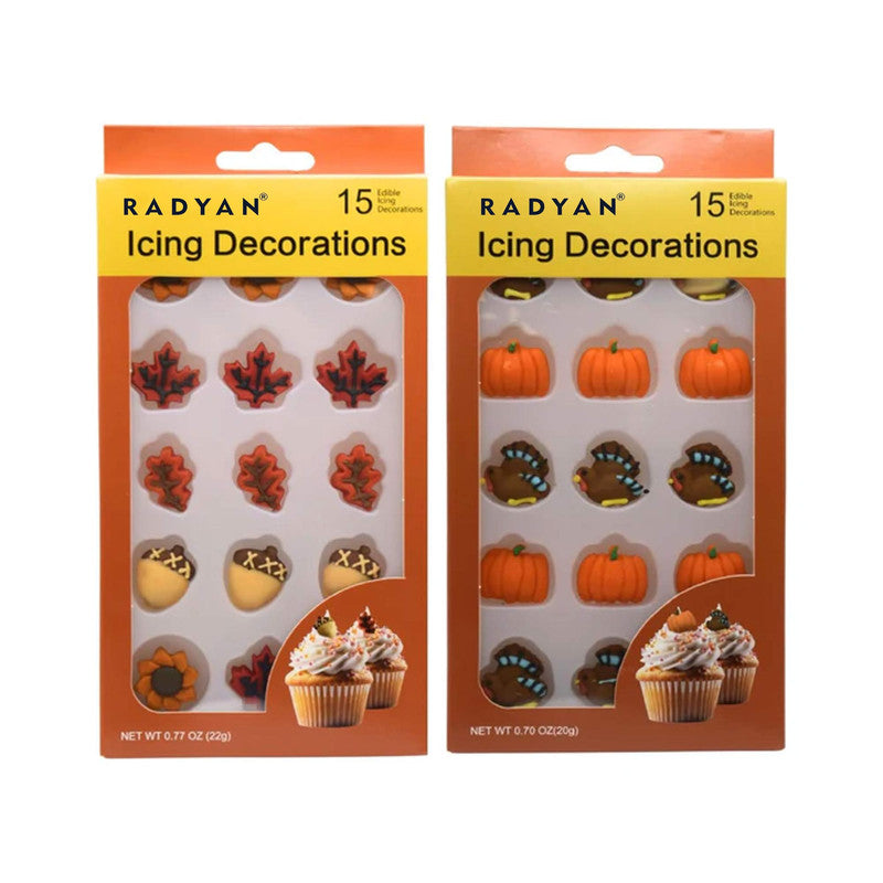 Thanksgiving Fall Edible Cake Decorations Candy Cupcake 30 Pieces