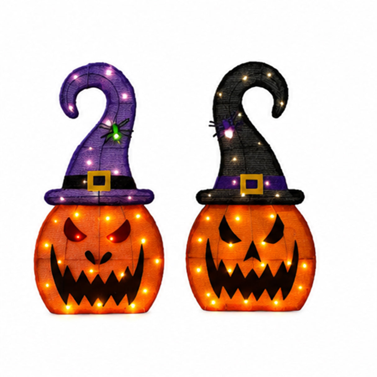 28 Inch Pumpkin Witch Hat Halloween Decoration Set 2 Pcs