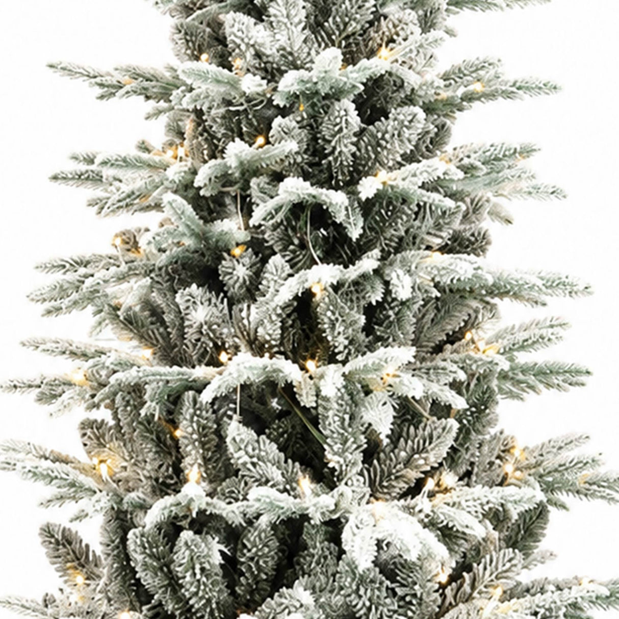 4.5FT Pre Lit Flocked Christmas Tree Warm White LED