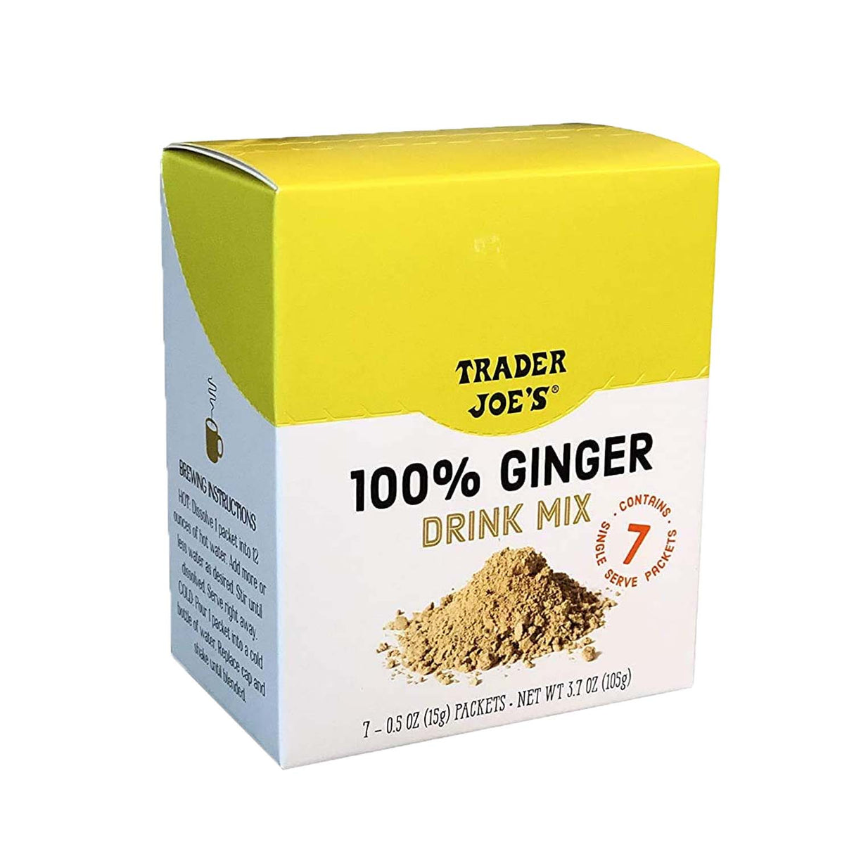 Trader Joe's 100% Natural Ginger Drink Mix 7 - 0.5oz (15g) Packets.