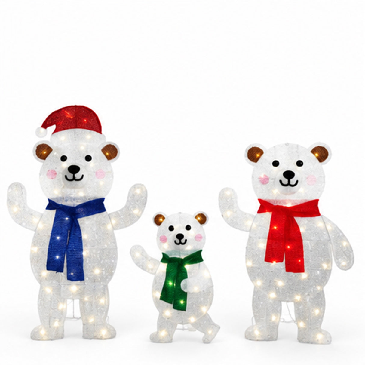 Lighted Polar Bear Family Christmas Yard Decoration