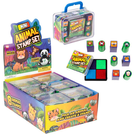 Mini Animal Stamp Set 3x2" (12 Pc Display)