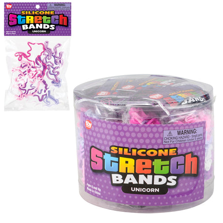 Unicorn Silicone Stretch Bands (144 Pc Can)