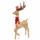 48 Inch Champagne Wicker Reindeer Warm White LED Decor