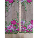 Alameda Polyester Lace Fabric - Black Mesh, Embroidered Floral, 50/51" Width (1 Yard)